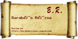 Barabás Rózsa névjegykártya