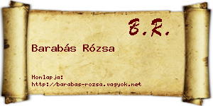 Barabás Rózsa névjegykártya