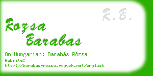 rozsa barabas business card